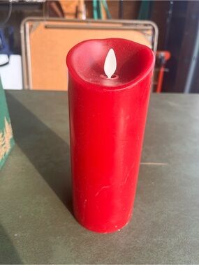 Luminara Red LED Flameless Pillar Candle
